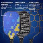 Pickleball Set with Bag - Carbon Fiber 14mm - 2 USAPA Pickleball Paddles, 2 Indoor and 2 Outdoor Pickleball Balls, 2 Cooling Towels - Rackets for Adults and Teens