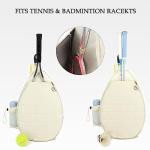 Rejolly Tennis Racket Sling Bag for Women Men Quilted Water Resistant Racquet Cover One Shoulder Crossbody Bag for 2 Tennis Rackets, Pickleball Paddles, Badminton Racquet Cream White