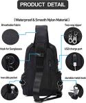 SEAFEW Large Black Sling Bag for Men and Women - Sport Crossbody Backpack for Pickleball, Tennis, Racketball
