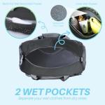 Maymooner Pickleball Bag with Shoes Compartment & Wet Pocket for Men Women,Water Resistant Sport Gym Bag Small Travel Duffel Weekender Overnight Bags,Dark Grey