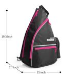 Mangrove Pickleball Bag for Women, Pickleball Backpack Adjustable Sling Bag with Fence Hook, Upgraded Capacity, Safety Pocket, Water Bottle Holder - 2026 Design Pickle Ball Paddle Bags (Pink)