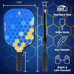 Pickleball Set with Bag - Carbon Fiber 14mm - 2 USAPA Pickleball Paddles, 2 Indoor and 2 Outdoor Pickleball Balls, 2 Cooling Towels - Rackets for Adults and Teens