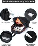 SEAFEW Large Black Sling Bag for Men and Women - Sport Crossbody Backpack for Pickleball, Tennis, Racketball