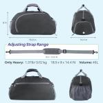 Maymooner Pickleball Bag with Shoes Compartment & Wet Pocket for Men Women,Water Resistant Sport Gym Bag Small Travel Duffel Weekender Overnight Bags,Dark Grey