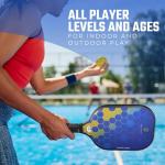 Pickleball Set with Bag - Carbon Fiber 14mm - 2 USAPA Pickleball Paddles, 2 Indoor and 2 Outdoor Pickleball Balls, 2 Cooling Towels - Rackets for Adults and Teens