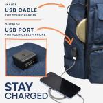 Nupouch Rucksack Pickleball Bag, Anti-Theft Crossbody Sling, USB Charging Connector Port, Backpack, Soho Collection Gray