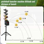 Magam Pickleball Machine, Remote Control Pickleball Launcher Machine, Speed is 2s, 3s and 4s,Three Power Modes - Mobile Power/Battery/Ac Power, Pickleball Thrower Can Shake Its Head Through The Base