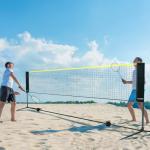 VEVOR Badminton Net, Height Adjustable Volleyball Net, 14ft Wide Foldable Pickleball Net, Portable Easy Setup Tennis Net Set with Poles, Stand and Carry Bag, for Kids Backyard Game Indoor Outdoor Use