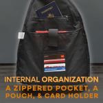 Nupouch Rucksack Pickleball Bag, Anti-Theft Crossbody Sling, USB Charging Connector Port, Backpack, Soho Collection Gray