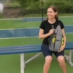 Nupouch Rucksack Pickleball Bag, Anti-Theft Crossbody Sling, USB Charging Connector Port, Backpack, Soho Collection Gray
