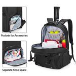 DSLEAF Tennis Backpack for 2 Rackets, Tennis Bag with Separate Ventilated Shoe Space for Tennis/Pickleball/Badminton/Squash Racquet and Accessories