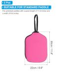PATIKIL Pickleball Paddle Cover Universal 11.8x8.6 Inch, 2 Pack Neoprene Pickleball Racket Sleeve Paddle Storage Bag with Carrying Strap for Pickleball Paddles,Dark Pink