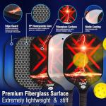 Zgelix Pickleball Paddles Set - Lightweight Fiberglass Paddles (7.88 Oz) with Sweat-Absorbing Anti-Slip Grip - Complete Set with Balls, Cooling Towels, Grip Tape, Ball Retrievers & Durable Carry Bag