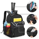 DSLEAF Tennis Backpack for 2 Rackets, Tennis Bag with Separate Ventilated Shoe Space for Tennis/Pickleball/Badminton/Squash Racquet and Accessories