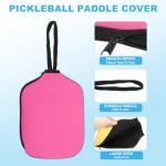 PATIKIL Pickleball Paddle Cover Universal 11.8x8.6 Inch, 2 Pack Neoprene Pickleball Racket Sleeve Paddle Storage Bag with Carrying Strap for Pickleball Paddles,Dark Pink