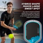 Dinkly Raw Carbon Pickleball Paddles Set of 2, T700 Carbon Fiber Rackets with 16MM Honeycomb Polymer Core, 4 Balls and 1 Portable Carry Bag, USAPA Approved Pickleball Set for Men, Women, Red & Blue