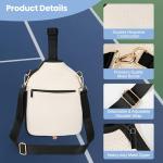 Pickleball Paddle Bag for Women – Lightweight Pickleball Sling Bag with Zipper Pocket & Hanging Hook – Stylish Quilted Crossbody Tote – Fits All Paddles – Ideal Pickleball Gifts for Women