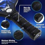 Zgelix Pickleball Paddles Set - Lightweight Fiberglass Paddles (7.88 Oz) with Sweat-Absorbing Anti-Slip Grip - Complete Set with Balls, Cooling Towels, Grip Tape, Ball Retrievers & Durable Carry Bag