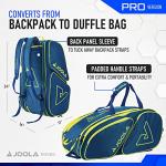 JOOLA Tour Elite Pro Pickleball Bag – Backpack & Duffle Bag for Paddles & Pickleball Accessories – Thermal Insulated Pockets Hold 4+ Paddles - Includes Fence Hook