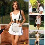 Pickleball Paddle Bag for Women – Lightweight Pickleball Sling Bag with Zipper Pocket & Hanging Hook – Stylish Quilted Crossbody Tote – Fits All Paddles – Ideal Pickleball Gifts for Women