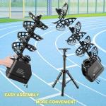 Adjustable Portable Pickleball Machine | Tennis Ball Launcher with Auto Swing, Adjustable Angles & Speeds, Triangular Base, 60-105cm Height, 33 Balls Capacity