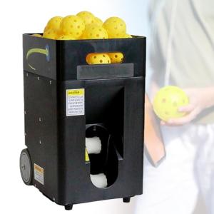 Electric Picklebäll Machine, Automatic PicklebaII Ball Launcher Trainer, 40 Capacity, Adjustable Settings, Portable with Wheels & Handle