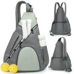 KAVIGOR Pickleball Bag, 7 Pockets & Upgraded Zippers, Lightweight Sling Bag with Detachable Strap & Water-Resistant Pocket