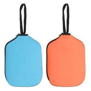 PATIKIL Pickleball Paddle Cover Universal 11.8x8.6 Inch, 2 Pack Neoprene Pickleball Racket Sleeve Paddle Storage Bag with Carrying Strap for Pickleball Paddles,Lake Blue, Orange