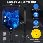 MTEN Pickleball Paddles Set of 2, USAPA Approved Fiberglass Surface Pickleball Set with 2 Pickleball Rackets, Pickle Ball Paddle Set ​for Beginners & Pros