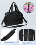 Smasrob Pickleball Tote Bag for Women with Exterior Paddle Pocket and Separate Shoe Compartment, Pickleball Bags with Wet Pocket and Detachable Strap, Black