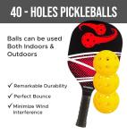 Premium Durable Wood Pickleball Paddles Set of 4, Pickleball Set for Adults, Men & Women with 4 Pickleball Racket, 4 Outdoor & Indoor Pickleballs, 4 Cooling Towels with Pickleball Carry Bag (Wood)