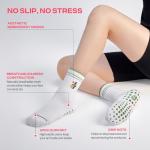 CoolMate Pilates Socks with Grips for Women, Yoga Socks, Crew Non Slip Women for Barre, Pilates Gifts (US, Numeric, 6, 10, Regular, Regular, E-04. 1 Pair Pickleball)