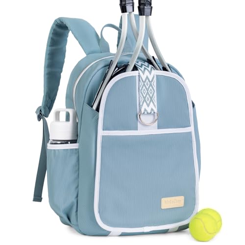 VELADAY Tennis Bag for Women Girl, Stylish Quilted Tennis Pickleball Racket Backpack Wet Pocket, Women Weekend Bag for Travel