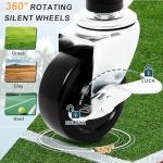 Ladkou Extra Large Tennis Ball Hopper, Holds 200 Balls, Foldable Tennis Ball Basket with Wheels & Removable Bag, Lightweight Pickleball Caddy Cart for Baseball/Softball, for Training/Teaching