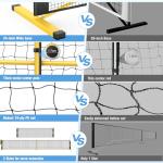 TYRSEN Portable Pickleball Net for Driveway, 22 FT Regulation Size & 11 FT Half Court Size Pickleball Net with Ball Collector, 2-in-1 Pickle Ball Net with Carry Bag for Outdoor Indoor Garages