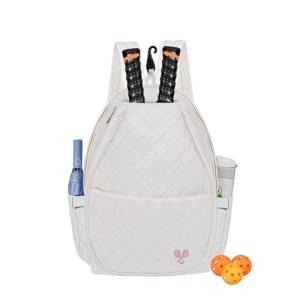 BEEYEO Tennis Bag, Professional Quilted Tennis Backpack Tennis Racket Bags for Women Men for Pickleball Tennis Badminton (White)