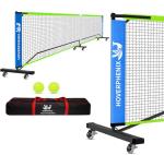 Portable Pickleball Net with Wheels, 22FT Regulation Size Pickle Ball Net with Pickleballs, Carry Bag for Home, Driveway, Backyard, Indoor or Outdoor