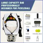 ROYALFAIR Pickleball Bags with Shoe Compartment for Women and Men，Pickleball Paddle Bag Large Capacity can Hand-Carried or Crossbody (Black)
