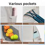 BEEYEO Tennis Bag, Professional Quilted Tennis Backpack Tennis Racket Bags for Women Men for Pickleball Tennis Badminton (White)