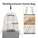 BEEYEO Tennis Bag, Professional Quilted Tennis Backpack Tennis Racket Bags for Women Men for Pickleball Tennis Badminton (White)