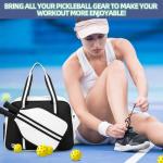 ROYALFAIR Pickleball Bags with Shoe Compartment for Women and Men，Pickleball Paddle Bag Large Capacity can Hand-Carried or Crossbody (Black)