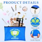 24 Pcs Pickleball Makeup Bags Bulk Pickleball Gifts for Women, Dink Ball Sport Cosmetic Pouch Bag Party Favors Supplies, Pickle Ball Accessories Travel Organizer Zipper Pouch Sport Lovers Gifts (Blue)