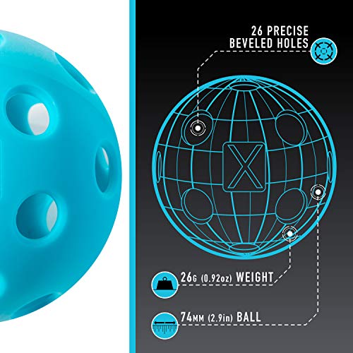 Franklin Sports Indoor Court Pickleball Balls - USA Pickleball Approved - 12 Pack Blue