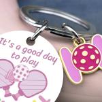 Lelekdo Pickleball Accessories Keychain Pickleball Gifts for Women Pickle Ball Keychain for Friends Teen Girls Pickleballs Bags Charms