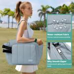 Chase Chic Pickleball Tote Bag for Women,Lightweight Puffer Quilted Crossbody Shoulder Bag Pickle Ball Paddle Holder for Gym Sports,Light Blue