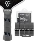 CRBN Pickleball - Drytec™ Overgrips - Pickleball Paddle Grip Tape - Absorbs Shock & Moisture - 4-Pack, Grey