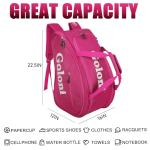 Goloni Pickleball Bag Padel Racket Backpack Large Capacity for Men Women Separate Waterproof Shoes Compartment Pickleball Accessories -Thermal Insulated Pockets Fits 4 to 10 Paddles