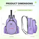 JKAOO Tennis Bags for Women, Waterproof Tennis Sling Crossbody Shoulder Backpack Holds 2 Rackets, Tennis Racket Bag for Pickleball Badminton (Purple)