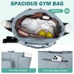 Chase Chic Pickleball Tote Bag for Women,Lightweight Puffer Quilted Crossbody Shoulder Bag Pickle Ball Paddle Holder for Gym Sports,Light Blue