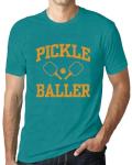 TIEEI Pickleball Shirts for Men Pickleball Player Themed T-Shirt Paddleball Lover Tee Tops Cyan